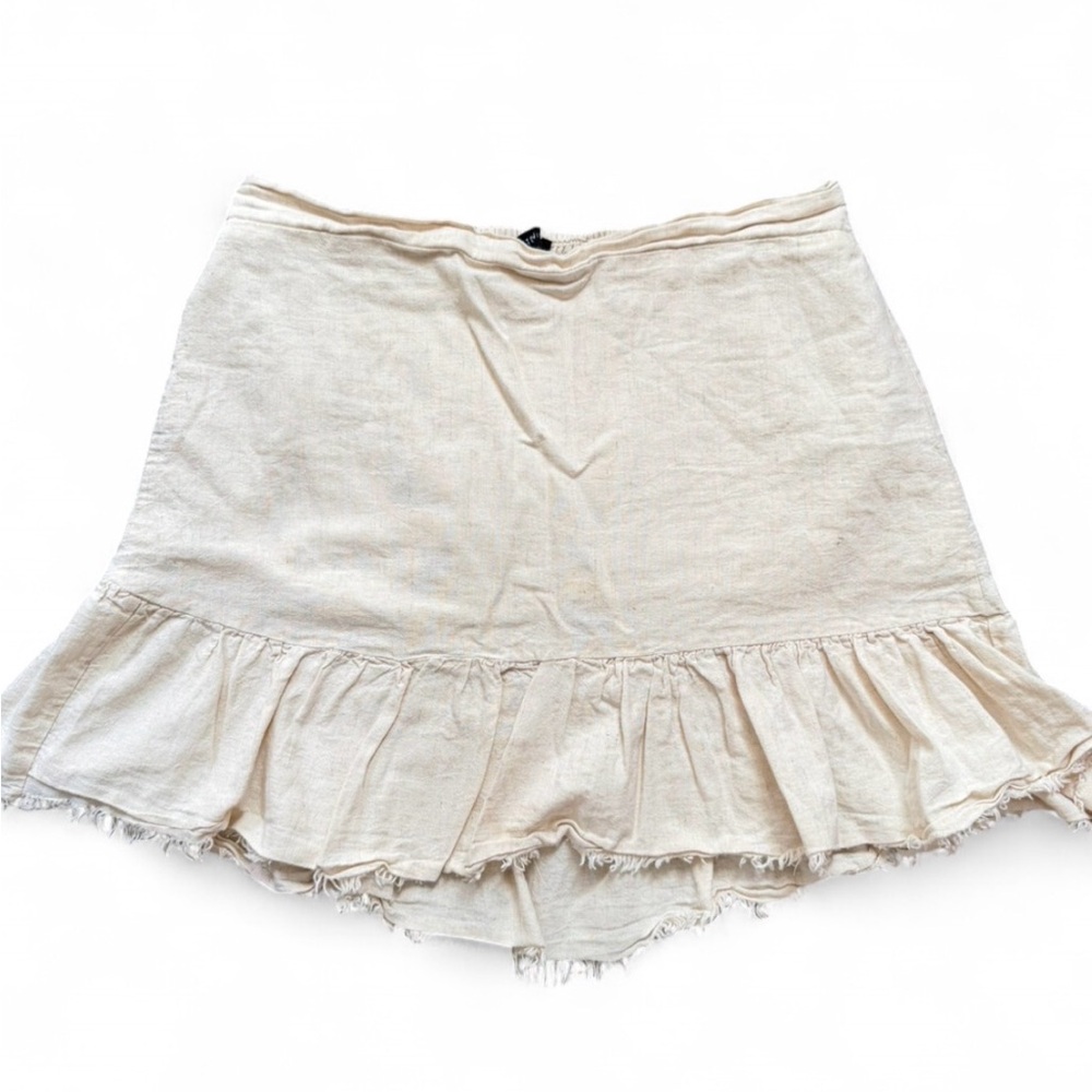 Cotton On Cream Ruffle Hem Mini Skirt